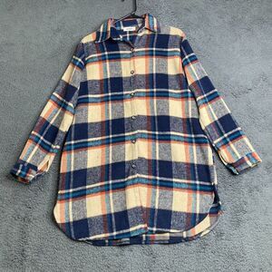 Adora Womens Flannel Shacket Long Shirt Size Small Plaid Boho Outdoor SEE